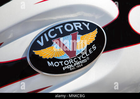 La vittoria del logo del motociclo Foto Stock