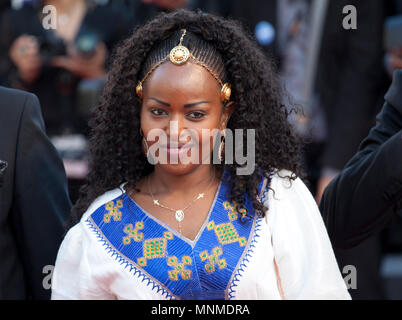 Cannes, Francia. Il 17 maggio 2018. Yordanos Shifera al Capharnaüm (Cafarnaúm) screening di gala presso la settantunesima Cannes Film Festival, giovedì 17 maggio 2018, Cannes, Francia. Photo credit: Doreen Kennedy Credit: Doreen Kennedy/Alamy Live News Foto Stock