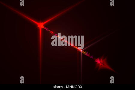 Abstract digital red lens flare speciali effetti di luce su sfondo nero. Abstract luce incandescente illustrazione. Foto Stock