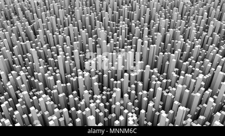 Molti abstract blocchi rettangolari, illusione ottica, moderno computer generato il rendering 3D sfondo Foto Stock