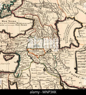 . Inglese: mappa dell impero ottomano e le sue divisioni in 1696. Français : Carte du Moyen-Orient et du Caucase dans l'impero ottomano en 1696, par Hubert Jaillot. 1696. Impero ottomano 1696 da Jaillot.jpg: Alexis Hubert Jaillot (1632-1712) nomi alternativi Alexis-Hubert Jaillot; A. H. Jaillot Descrizione editore francese, geografo e cartografo Data di nascita e morte da 1632 1 Novembre 1712 Luogo di nascita e morte Avignon-lès-Saint-Claude Parigi periodo di lavoro del XVII secolo la posizione di lavoro autorità di Parigi controllo : Q1237425 VIAF: 59385948 ISNI: 0000 0001 2135 2441 LCCN: N50072841 NLA: 35 Foto Stock