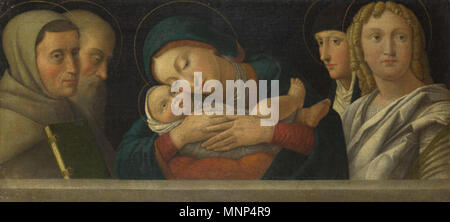 La Madonna col Bambino e quattro santi . La Madonna col Bambino e quattro santi circa 1490-1510, . tra circa 1490 e circa 1510,. 1240 Madonna con Bambino (Francesco Bonsignori) 2 Foto Stock