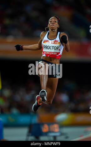 Donne Salto in lungo giochi Final-Commonwealth 2018 Foto Stock