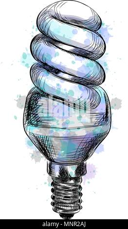 Luce a risparmio energetico lampada Illustrazione Vettoriale