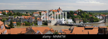 Meissen, Germania. Vista del fiume Elba, rapido durante l'alluvione in giugno 2013. Foto Stock