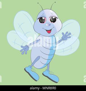 Butterfly vettore blu carino dolce illustrazione vettoriale Illustrazione Vettoriale