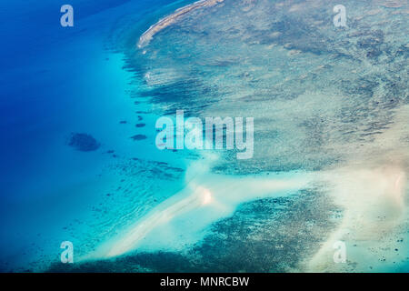 Bellissima vista del arcipelago Quirimbas in Mozambico dal di sopra Foto Stock