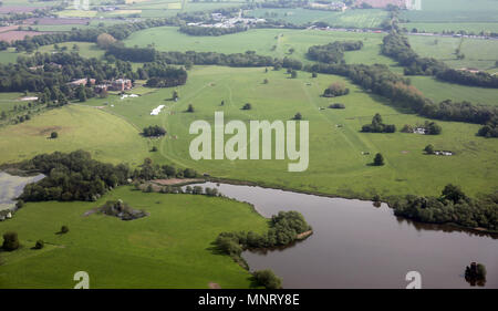 Vista aerea del Tabley House Casa Nobiliare e motivi, Cheshire, Regno Unito Foto Stock