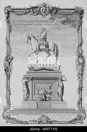 961 Paris Louis XV statua équestre inaugurée 20-06-1763 Foto Stock