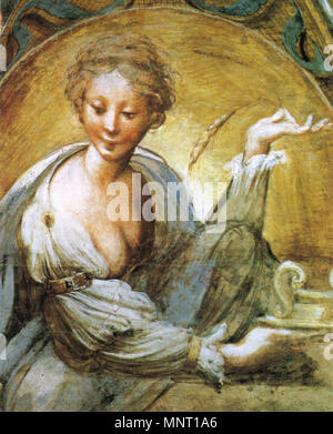 Di Diana e Atteone . Dettagli . Il XVI secolo. 961 Parmigianino, affreschi di fontanellato 05 Foto Stock