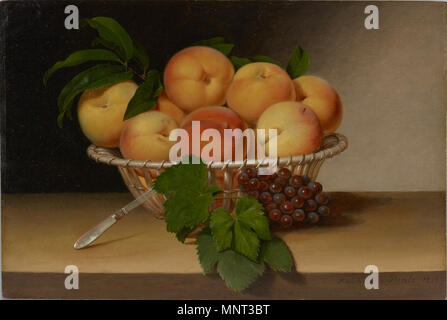 Ancora in vita: cesto di pesche 1816. 969 Still Life Cestino di pesche da Raphaelle Peale 1816 Foto Stock