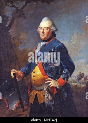 Inglese: ritratto di Federico II, landgravio d Hesse-Kassel (1720-1785) Español: Retrato del Landgrave Federico II de Hesse-Kassel Português: Retrato do Landegrave Frederico II de Hesse-Kassel del XVIII secolo. 726 Johann Heinrich Tischbein - Retrato del Landgrave Federico II de Hesse-Kassel Foto Stock