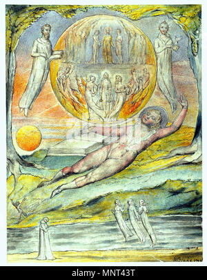 . Il giovane poeta sogno, acquerello illustrazione di Milton di L'Allegro e Il Penseroso da William Blake . tra il 1816 e il 1820. Arte da William Blake 972 Penseroso &AMP; l'Allegro William Blake6 Foto Stock