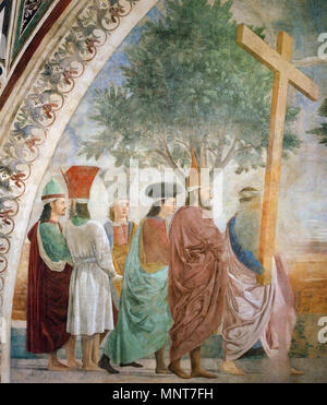 9. Esaltazione della croce (dettaglio) tra 1452 e 1466. 985 Piero della Francesca - 9. Esaltazione della croce (dettaglio) - WGA17571 Foto Stock