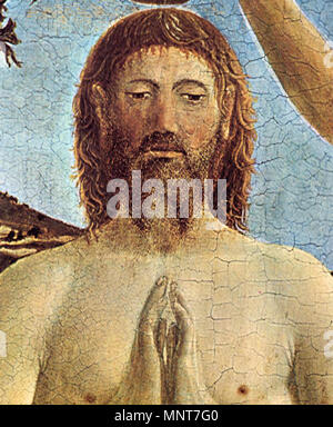 Il Battesimo di Cristo (dettaglio) tra 1448 e 1450. 986 Piero della Francesca - Il battesimo di Cristo (dettaglio) - WGA17596 Foto Stock