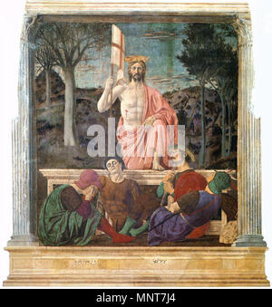 La risurrezione di Gesù Cristo tra 1463 e 1465. 986 Piero della Francesca - resurrezione - WGA17609 Foto Stock