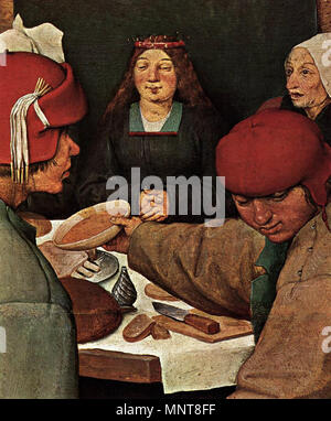 Matrimonio Contadino (dettaglio) circa 1567. 990 Pieter Bruegel il Vecchio - Matrimonio Contadino (dettaglio) - WGA3492 Foto Stock