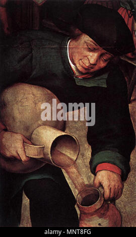 Matrimonio Contadino (dettaglio) circa 1567. 990 Pieter Bruegel il Vecchio - Matrimonio Contadino (dettaglio) - WGA3496 Foto Stock