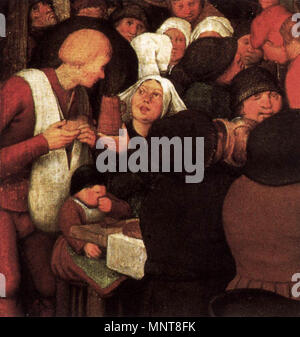 Matrimonio Contadino (dettaglio) circa 1567. 990 Pieter Bruegel il Vecchio - Matrimonio Contadino (dettaglio) - WGA3498 Foto Stock