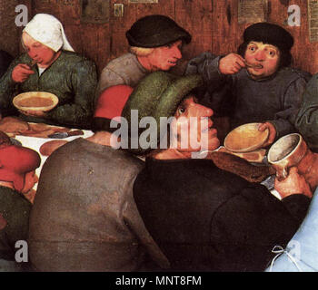 Matrimonio Contadino (dettaglio) circa 1567. 990 Pieter Bruegel il Vecchio - Matrimonio Contadino (dettaglio) - WGA3493 Foto Stock