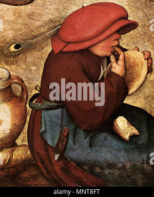 Matrimonio Contadino (dettaglio) circa 1567. 990 Pieter Bruegel il Vecchio - Matrimonio Contadino (dettaglio) - WGA3497 Foto Stock