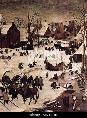 Il censimento a Betlemme (dettaglio) 1566. 990 Pieter Bruegel il Vecchio - il censimento di Betlemme (dettaglio) - WGA03380 Foto Stock