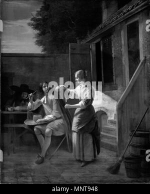 Pieter De Hooch (1629-1684), Udenfor vaertshuset, 1644-1683 al di fuori della Taverna ca. 1677-1680. 992 Pieter De Hooch - al di fuori della Taverna Foto Stock