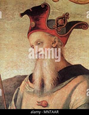 Uomini illustri dell'antichità . Dettagli . tra 1497 e 1500. 996 Pietro Perugino - uomini illustri dell'antichità (dettaglio) - WGA17239 Foto Stock