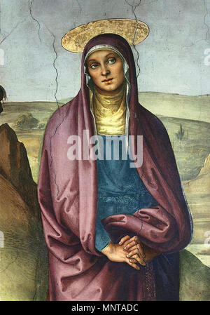I pazzi Crocifissione (dettaglio) tra 1494 e 1496. 997 Pietro Perugino - Pazzi Crocifissione (dettaglio) - WGA17275 Foto Stock
