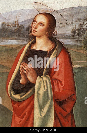I pazzi Crocifissione (dettaglio) tra 1494 e 1496. 997 Pietro Perugino - Pazzi Crocifissione (dettaglio) - WGA17276 Foto Stock