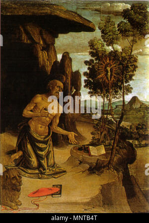 San Girolamo nel deserto . San Girolamo nel deserto . circa 1475-1480. 999 Pinturicchio, san girolamo nel deserto Foto Stock