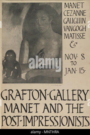 . Inglese: Grafton Gallery Manet e il Post-Impressionists, poster per una mostra a Londra. L'immagine è estratta dal Poèmes barbares di Paul Gauguin. Novembre 1910. Paul Gauguin (riproduzione) 1024 Poster Manet e il Post-Impressionists, Grafton gallerie 1910 Foto Stock