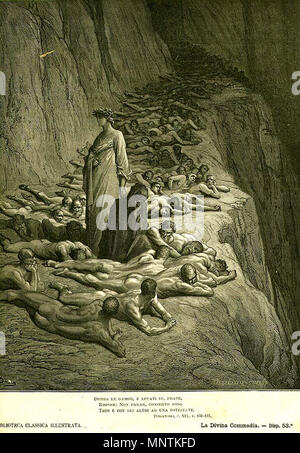 . Illustrazione #19,97 'l'Avaricious e prodigo " da una edizione del Purgatorio pubblicato da Gustave Doré (pubblicato in un unico volume con Paradiso nel 1868) . prima di 1868. Gustave Doré (1832-1883) 1033 Pur 19 avari Foto Stock