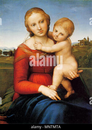 La Madonna e il bambino (la piccola Madonna Cowper) tra 1504 e 1505. 1038 Raffaello Sanzio - Madonna e Bambino (la piccola Madonna Cowper) - WGA18631 Foto Stock