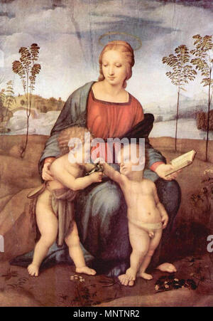 . Raffaello, Madonna del cardellino, Uffizi . circa 1505. Raphael (1483-1520) nomi alternativi Raffaello Santi, Raffaello de Urbino, Raffaello Sanzio de Urbino, Raffael Descrizione pittore e architetto Data di nascita e morte 6 aprile 1483 6 aprile 1520 Luogo di nascita e morte Urbino Roma sede di lavoro Firenze, Roma, Perugia competente controllo : Q5597 VIAF: 64055977 ISNI: 0000 0001 2136 483X ULAN: 500023578 LCCN: N79041756 NLA: 35442294 WorldCat 1042 Raphael 031 a Foto Stock