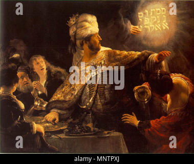 Belshatsar la festa di circa 1635-1638. 1048 Rembrandt - Belshatsar festa - WGA19123 Foto Stock