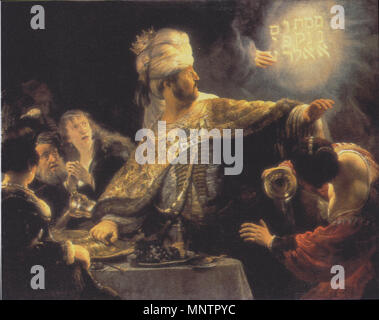 Belshatsar la festa di circa 1635-1638. 1048 Rembrandt - Das gastmal des Belsazar Foto Stock