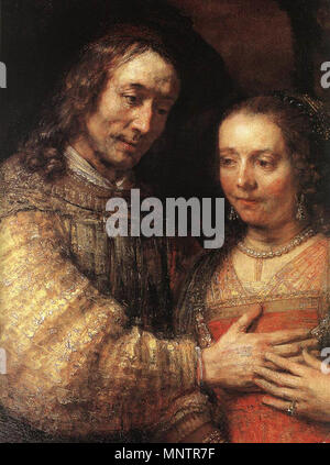 Ritratto di un giovane come figure dell'Antico Testamento, nota come "La sposa ebraica', dettaglio circa 1665-1669. 1050 Rembrandt - La sposa ebraica (dettaglio) - WGA19159 Foto Stock