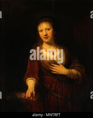 Saskia van Uylenburgh come Flora 1641. 1051 Rembrandt Saskia come una flora Foto Stock