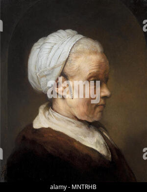 Inglese: Studio di un donne anziane in una capsula bianca Nederlands: Studie van een oude vrouw in een witte dop data sconosciuta. 1052 Rembrandt van Rijn - Studie van een oude vrouw in een witte dop Foto Stock