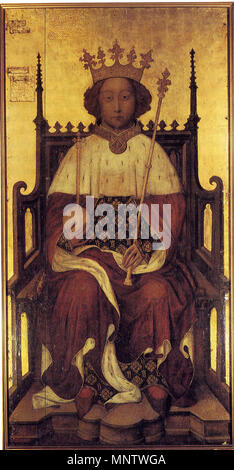 Inglese: Ritratto Richard II d'Inghilterra . Grande versione di Richard II ritratto. circa 1385-1390. 1060 Richard II d'Inghilterra grandi Foto Stock