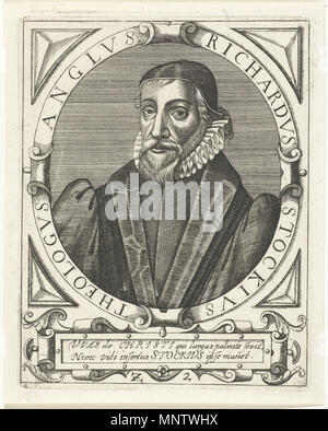 . Inglese: Ritratto di Richard Stock incisi da Theodor de Bry . 1599. Theodor de Bry 1061 Richard Stock Foto Stock