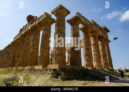 Tempio greco di Selinunte in Sicilia Foto Stock
