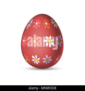 Uovo di Pasqua con un pattern di fiori Illustrazione Vettoriale
