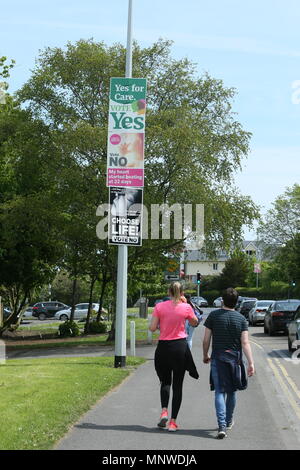 Immagine del poster della campagna su una strada di Dublino durante l'accumulo all'Irish ottavo emendamento referendum. Il referendum mira a stabilire se mantenere l'ottavo emendamento della Costituzione irlandese che sancisce i diritti dei cittadini per il nascituro o che hanno abrogato come parte di un movimento per la liberalizzazione della Repubblica di Irlanda attuali leggi sull aborto. Foto Stock