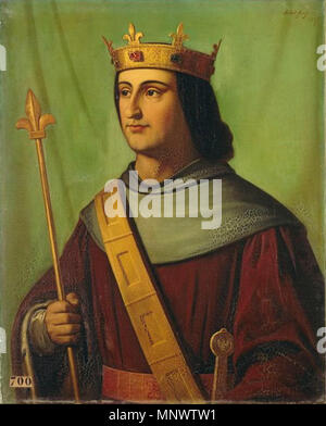 Francese: Philippe vi de Valois, roi de France (1293-1350) Re Filippo VI di Francia . Ritratti dei re di Francia è una serie di ritratti commissionati tra il 1837 e il 1838 da Louis Philippe I e dipinta da vari artisti per il Musée historique de Versailles. . 1837. 1068 Robert-Fleury - Filippo VI di Francia Foto Stock