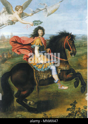 Luigi XIV di Francia a cavallo del 1673. 988 Pierre Mignard - Ludwig XVI. zu Pferde - hi res 1200dpi Foto Stock