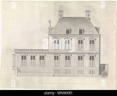 . Nederlands: Huis van Constatijn Huygens, dat gestaan heeft aan het Plein in Den Haag, van opzij gezien. gravure. 1639. Theodor Matham 1075 RP-P-OB-55.246 Foto Stock