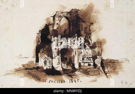 . Inglese: le rovine di Chelles Abbazia nel 1845 in un disegno di Victor Hugo . 11 Novembre 2013 02:02:04. Victor Hugo (1802-1885) nomi alternativi Victor-Marie Hugo Descrizione poeta francese, drammaturgo, romanziere e saggista Data di nascita e morte 26 Febbraio 1802 22 Maggio 1885 Luogo di nascita e morte Besançon Parigi periodo di lavoro 1819-1883 posizione di lavoro autorità di Parigi controllo : Q535 VIAF: 9847974 ISNI: 0000 0001 2120 0982 ULAN: 500032572 LCCN: N79091479 NLA: 35212404 WorldCat 1078 Rovine dell'abbazia di Chelles Foto Stock