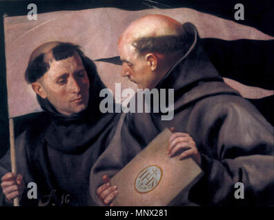 1090 San Bernardino de Siena y San Juan de Capistrano, óleo de Alonso Cano, Museo de Bellas Artes di Granada. Foto Stock